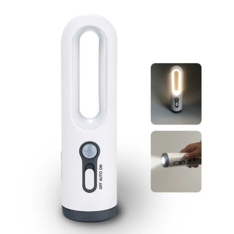 Wiederaufladbares 2-in-1-Nachtlicht mit Bewegungssensor: Tragbare LED-Nachtlampe und Taschenlampe mit Dämmerungssensor für Schlafzimmer, Badezimmer, Kinderzimmer, Toilette, zum Lesen und Campen