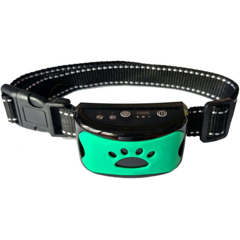 Wiederaufladbares Anti-Bell-Halsband für Hunde, Trainingshalsband für kleine, mittelgroße und große Hunde mit 2 Vibrations- und Tonmodi und 7 Empfindlichkeitsstufen, hellgrün