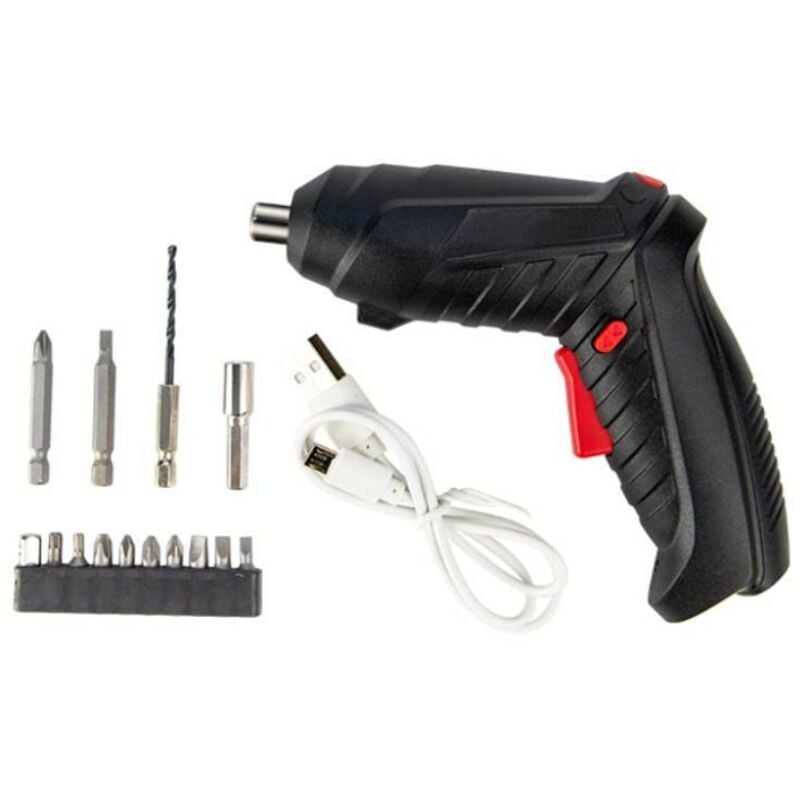Image of Wiederaufladbares elektrisches Schraubendreher-Set und Zubehör