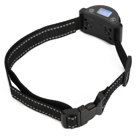 Wiederaufladbares Hundeerziehungshalsband mit LCD-Bildschirm, automatischer Antibell- und Geräuschabwehrfunktion.