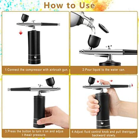 Wiederaufladbares, kabelloses Airbrush-Kompressor-Set, 30 PSI, tragbar