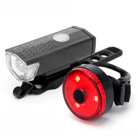 Wiederaufladbares LED-Fahrradbeleuchtungsset per USB, Vorder- und Rücklicht, wasserdicht nach IPX4 für Mountainbikes und Rennräder