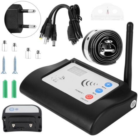 Wiederaufladbares LED-Hundetrainingshalsband mit drahtlosem elektronischem Zaun (EU-Adapter 100-240 V)