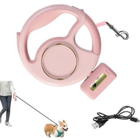 Wiederaufladbares Maskottchen-Correa mit interner LED, Einhandbremse, Kraftstofftank und Kotbeutelspender.