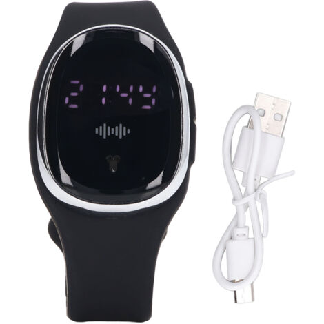 Wiederaufladbares Ultraschall-Mückenschutzarmband mit USB-Anschluss – Schwarz – Für Kinder und Schwangere – Outdoor-Sport