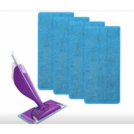Wiederverwendbar für Swiffer WetJet Spray Mikrofaser-Mopps zur Bodenreinigung4 Ersatz-Gauzhini-Tücher (Blau (4 Stück))