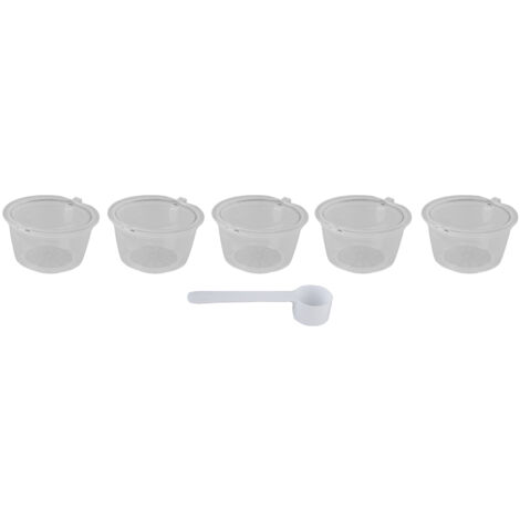 wiederverwendbare 50-ml-Kaffeefilter mit Löffel für Dolce Gusto Maschinen – Transparent