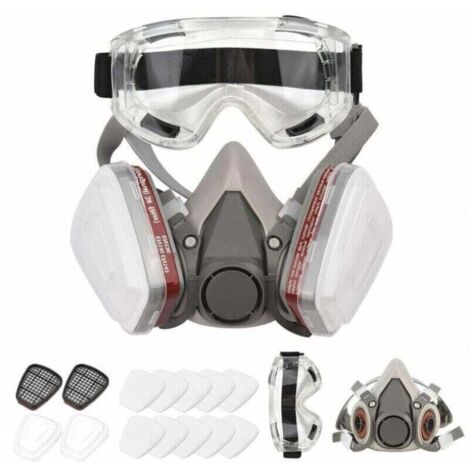 Wiederverwendbare Atemschutz-Halbmaske 6200 Gasmaske Atemschutzmasken mit Schutzbrille zum Lackieren Organische Dämpfe Schweißen Polieren Holzbearbeitung und andere Pr