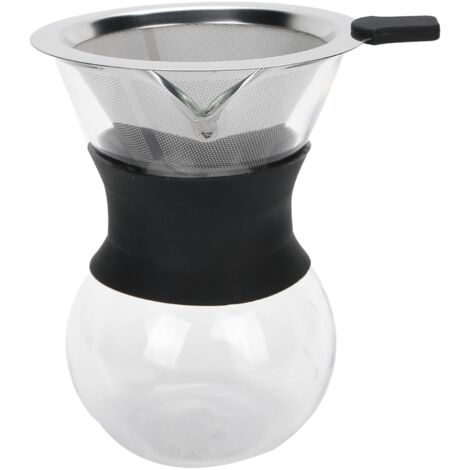 Wiederverwendbare Glas-Kaffeemaschine mit Edelstahlfilter, 200 ml