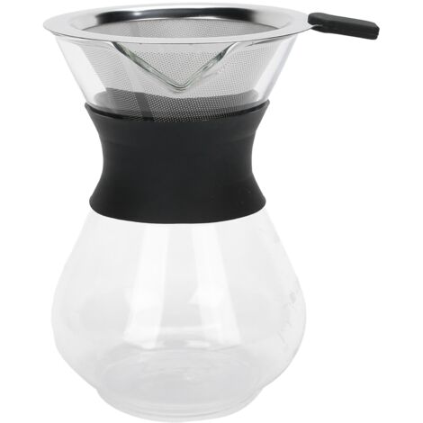 Wiederverwendbare Glas-Kaffeemaschine mit Edelstahlfilter, 400 ml