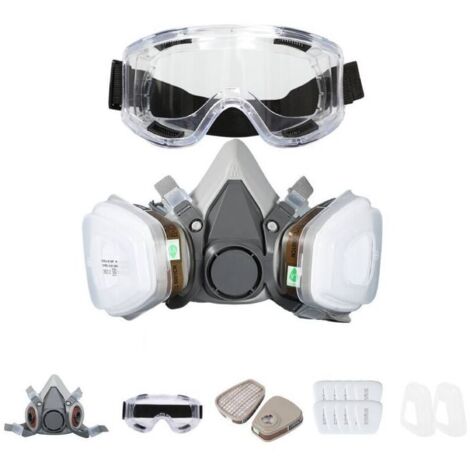 Wiederverwendbare Halbmaske mit Filter, professionelle Atemschutzmaske zum Schutz vor organischen chemischen Dämpfen, für die Holzbearbeitung, Autolackierung, Schleifen, s MUMU