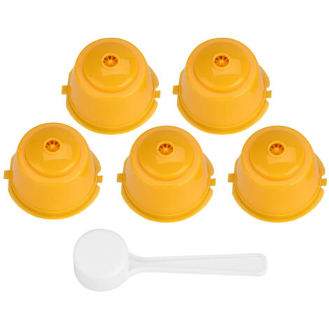 wiederverwendbare Kaffeefilter aus lebensmittelechtem Edelstahl 304, nachfüllbare Kapseln (Gelb)
