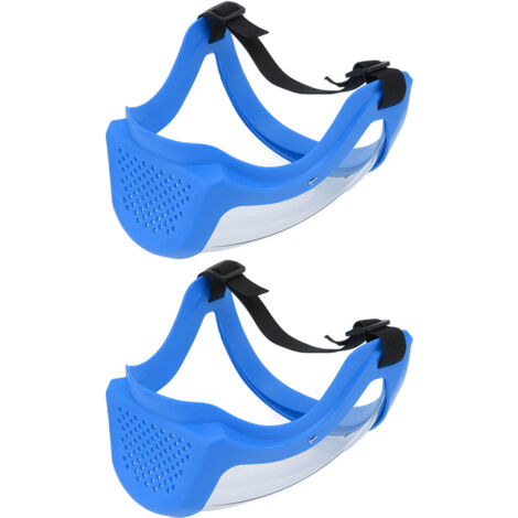 Wiederverwendbare Kinderschutzmaske mit Baumwollfiltern, 2 Stück, blau und weiß