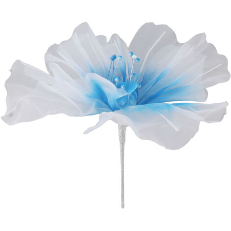 Wiederverwendbare Organzablume, 50 cm Durchmesser, leuchtende Farben, für Hochzeits- und Familienfotos, Blau, handgefertigt