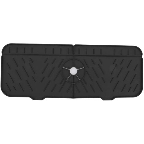 Wiederverwendbare, saugfähige Silikon-Waschbeckenmatte für Küche und Bad, Schwarz