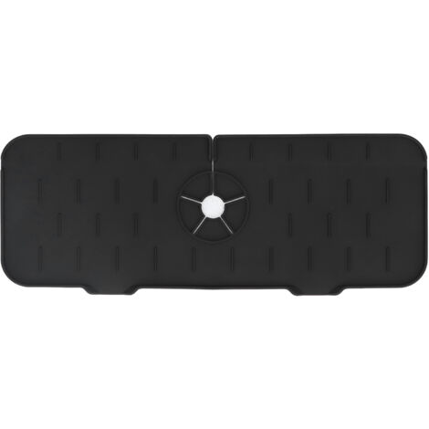 Wiederverwendbare Silikon-Spülbeckenmatte für Küche und Bad – 45 x 14 cm, Schwarz