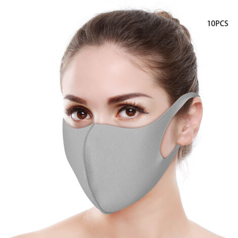 Wiederverwendbare Staubmaske – 10er-Pack – UV- und Atemschutz – Dunkelgrau