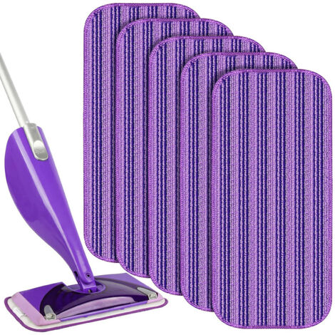 Wiederverwendbare Tücher für Swiffer WetJet, 6 Packungen, wiederverwendbare Wischpads, Mikrofaser-Wischpads zum Reinigen und Schrubben trockener oder nasser Böden – Lila