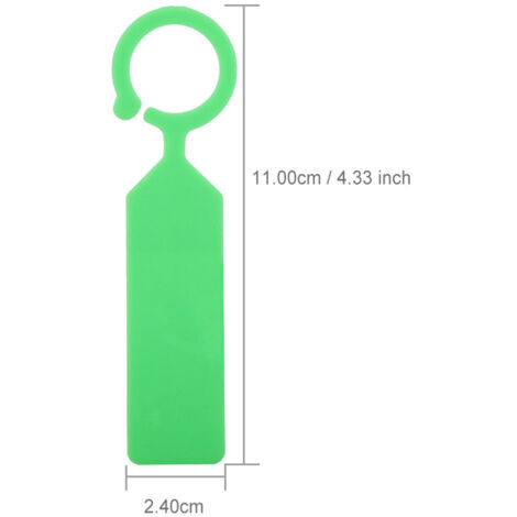 Wiederverwendbare, wasserfeste Gartenmarkierungsetiketten – 100er-Packung farbige Kunststoff-Hängeetiketten (Weiß/Grün/Gelb), 11 x 2,4 cm, für Garten, Setzlinge und Pflanzenkennzeichnung
