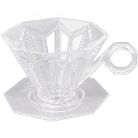 Wiederverwendbarer, achteckiger, papierloser Kaffeefilter aus Harz für V60 mit transparentem Griff