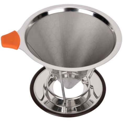 Wiederverwendbarer Edelstahl-Kaffeefilter, Kegel mit Sieb (125 mm) für perfekten Brühvorgang