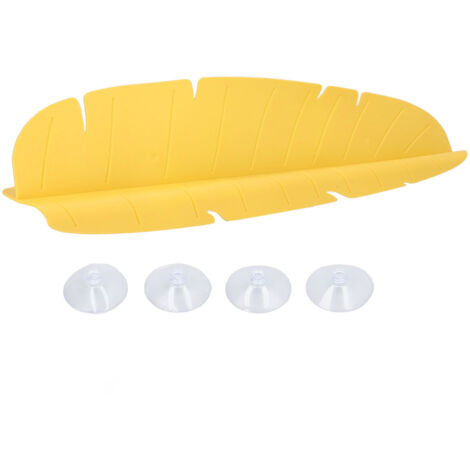Wiederverwendbarer, elastischer, bananenblattförmiger Spritzschutz für Spülbecken – Gelb