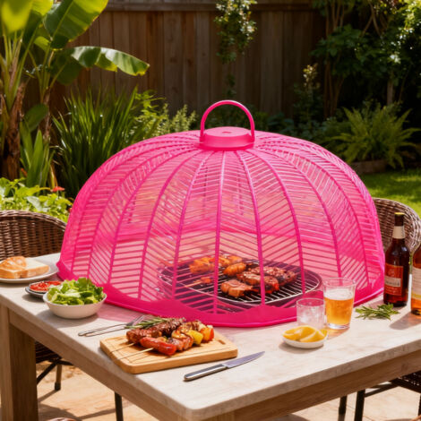 Wiederverwendbarer Insektenschutz aus PP für Speisen im Freien, dünner 0,2 cm Schutzstab für Picknicks, 40 g, Rosa/Verschiedene Farben