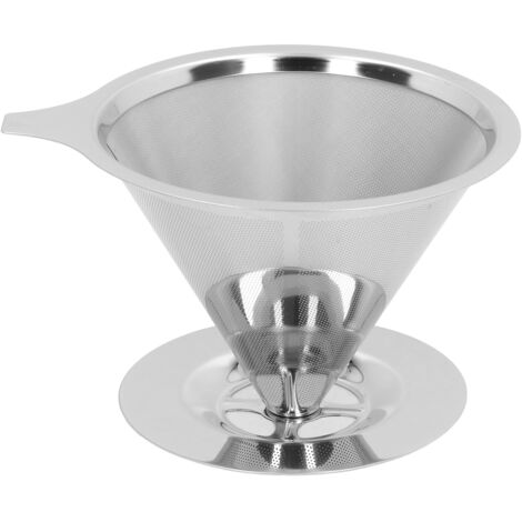 Wiederverwendbarer Kaffeefilter aus Edelstahl, 1 bis 6 Tassen, für Filterkaffeeaufsätze mit Ständer