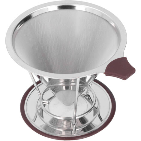 Wiederverwendbarer Kaffeefilter aus Edelstahl und Silikon mit Halter für 1 bis 6 Tassen