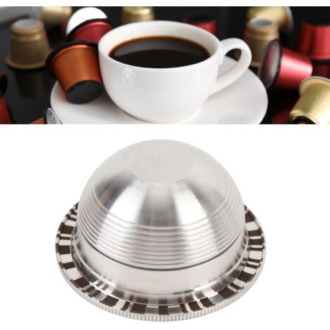 Wiederverwendbarer Kaffeekapseladapter aus Edelstahl – Aufladbarer Kapselhalter für Kaffeemaschinen – Zubehör aus Polypropylen und Edelstahl mit 4 Zubehörteilen