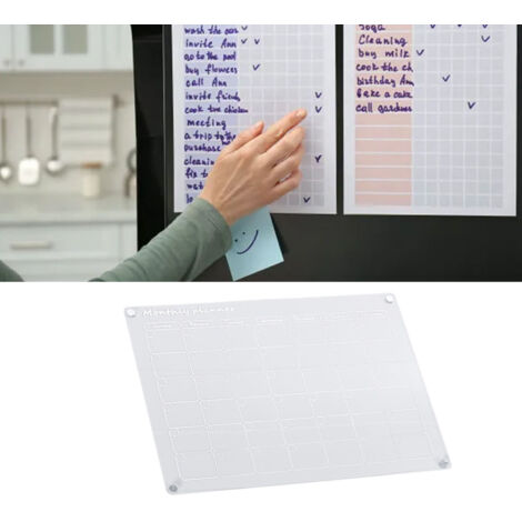 Wiederverwendbarer magnetischer Acryl-Kühlschrankplaner, Monatskalender, Küchen- und Haushaltsplaner, Arbeitsplaner-Zubehör