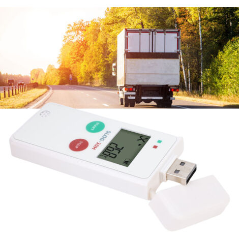 Wiederverwendbarer USB-Recorder, hochpräzise Temperatur- und Feuchtigkeitsmessung (-30 °C bis 70 °C), ABS, 102 mm, PDF, CSV, 65.000 Datensätze