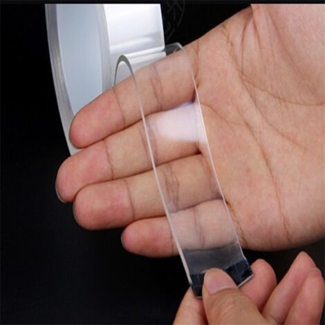 Wiederverwendbares doppelseitiges Wandklebeband, 5 m, PET – 3 cm x 1 mm – waschbar und repositionierbar