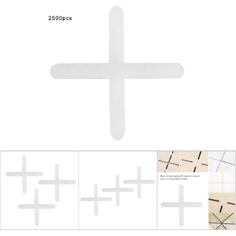 Wiederverwendbares Fliesenverlegesystem, 2500 Teile, Keramik- und Kunststoff-Abstandshalter, 1 mm/1,5 mm