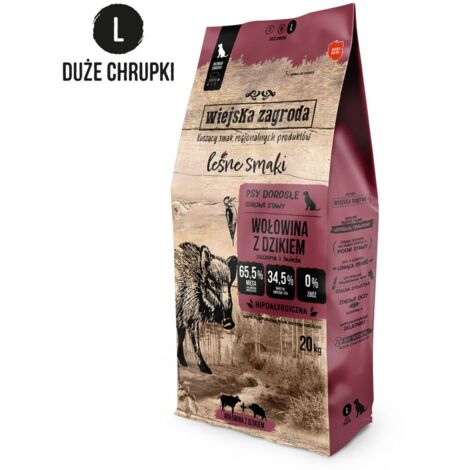 Wiejska Zagroda Cibo secco per cani Forest Flavors MANZO con CINGHIALE L 20 kg