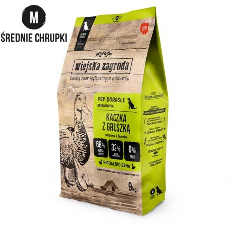 Wiejska Zagroda Croquettes pour chiens CANARD à la POIRE Races moyennes M 9kg