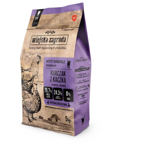 Wiejska Zagroda sucha karma dla kota Kurczak z kaczką 5kg