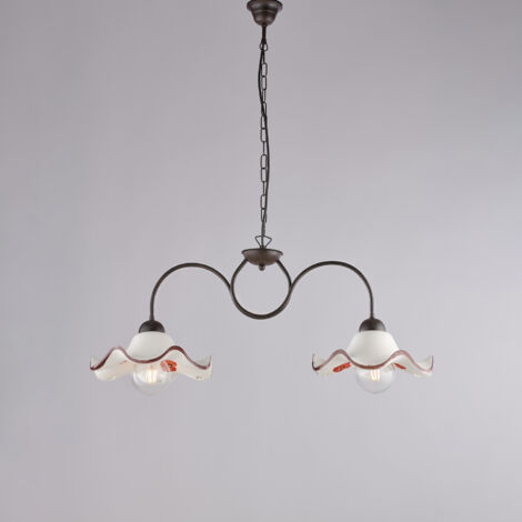 Wien – Kronleuchter braun, Antikgold, PVC-Lampenschirme Ø13, Ø52, 3-flammig – BL258-3-BR