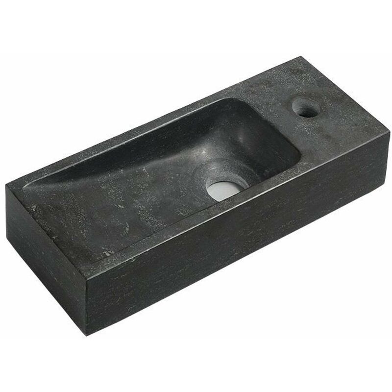 Sapho - Blok - Lave-main 38x14 cm, sans trop-plein, trou pour robinet, anthracite 2401-31