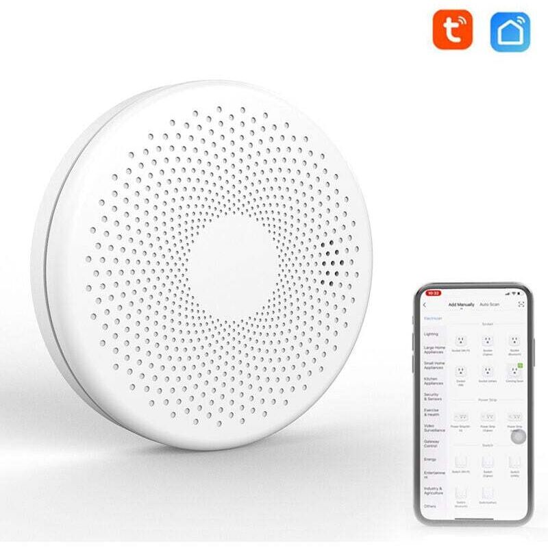 Naxunnn - Tuya Wifi 2 En 1 De Monoxyde De Carbone Intelligent Fumees Detecteur De Co Gaz Detecteurs De Son Flash Light Fonction D'Alarme