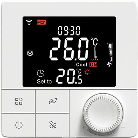 WIFI/485 Modbus avec application et commande vocale Thermostat programmable intelligent à écran LCD 2,8", ventilo-convecteur pour système à 2 tubes - ventilo-convecteur pour système à 2 tubes