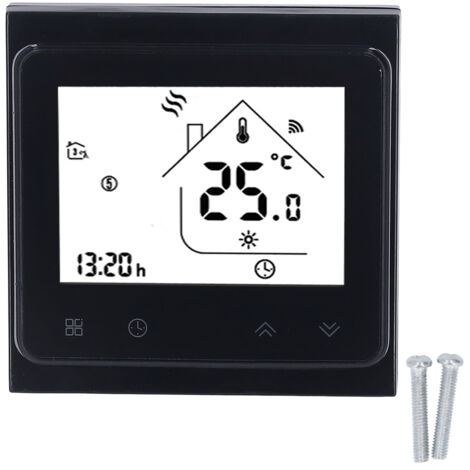 Wifi Boiler Water Heating Thermostat LCD Touch Screen Digital Thermostat Passive Output Temperature Controller 95‑240V Black