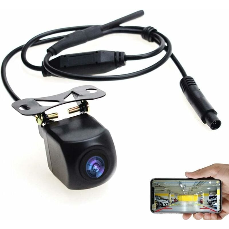 Aougo - WiFi caméra de recul caméra de recul Vue arrière 12V Mini Corps étanche tachygraphe pour iPhone et Android