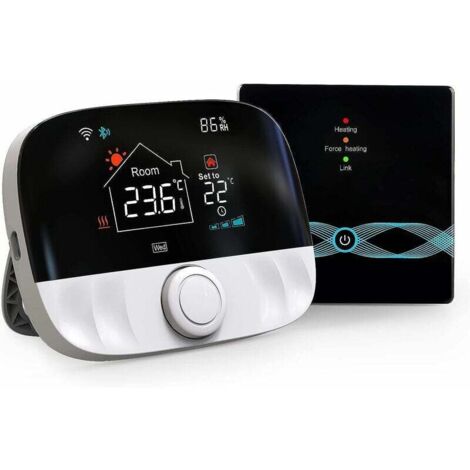 WiFi Connected Thermostat, Gas Boiler/Underfloor Heating Thermostat with Programmable Receiver, Thermostat Head Compatible with Amazon Alexa and Google Assistant, Tuya Thermostat