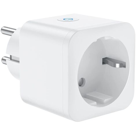 WiFi Connection Socket, 16A 3680W Smart Socket, Compatible with Alexa Google Home, with Voice Control and Remote Control, Timer Socket with Timer Function (1 Pack)