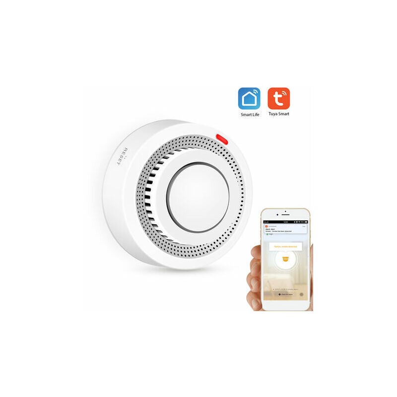 Ensoleille - Wifi Detecteur De Fumee Smart Sensor Alarme Incendie Systeme De Securite Sans Fil Intelligent La Vie Tuya App Smart Control Accueil Pour