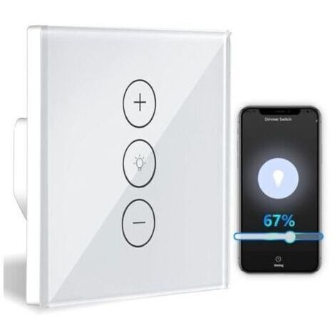 WiFi dimmer switch with percentage control and timer function, WLAN voice-controlled recessed lighting dimmer