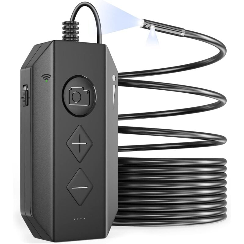 WiFi Endoscope à Double Objectif, Caméra d'Inspection Endoscope à Double Caméra 1080P hd vec 6 led réglables, caméra de Serpent étanche à Zoom pour