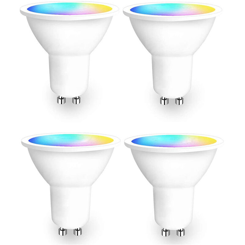 Wifi-Glühbirne, dimmbare LED-Smart-Glühbirne Multicolor-Smart-Glühbirne 4,5 W RGB ohne Hub, 50 W kompatibles Äquivalent [Energieklasse A +]