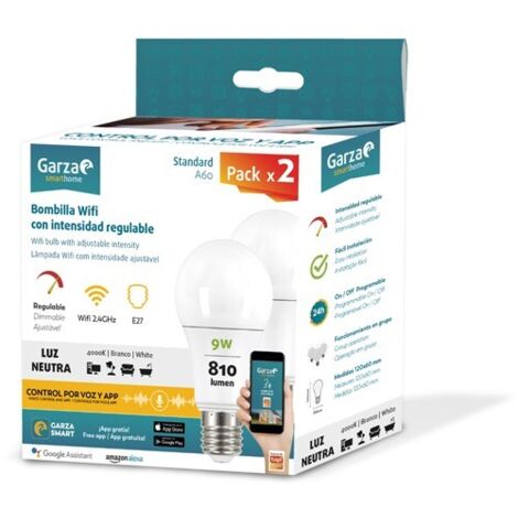 WIFI LED LAMP E27 LN DIMMABLE LN PACK 2 - 9 W